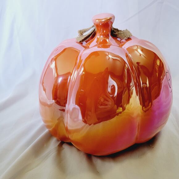 Rae Dunn Orange Iridescent Luster Pumpkin Birdhouse Fall Autumn Halloween Decor - Picture 8 of 12